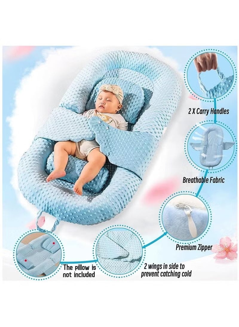 100% Cotton Breathable Baby Lounger Nest, 0 - 12 Months, White