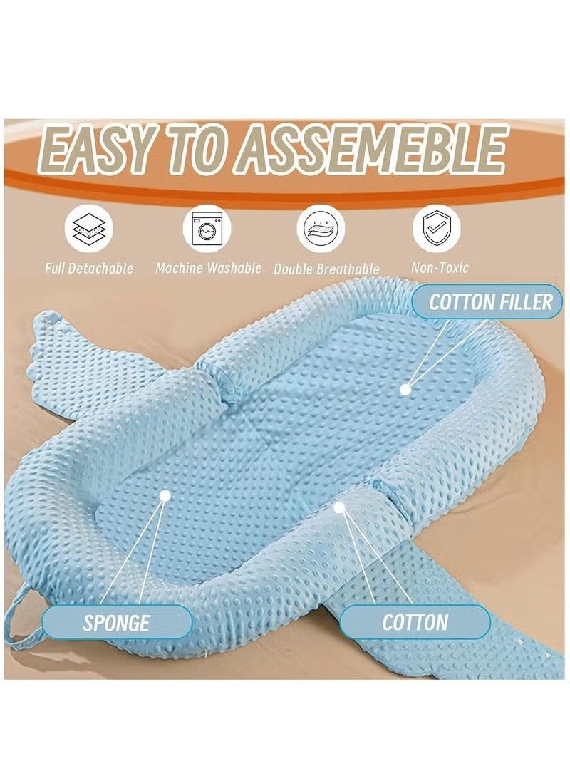 100% Cotton Breathable Baby Lounger Nest, 0 - 12 Months, White