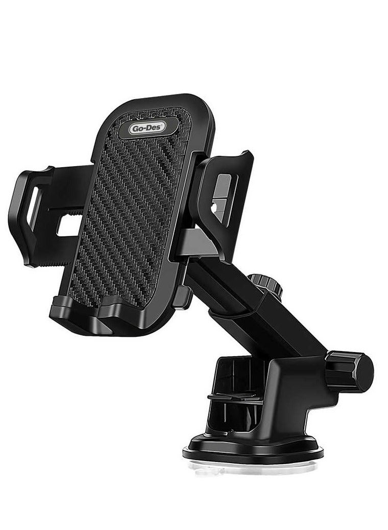 Go-Des Car Mobile Holder, 360 Degree Rotation & Adjustable Mobile Stand for Car Dashboard Windshield and Air Vent Black (GD-HD893-Type D) - Image 4