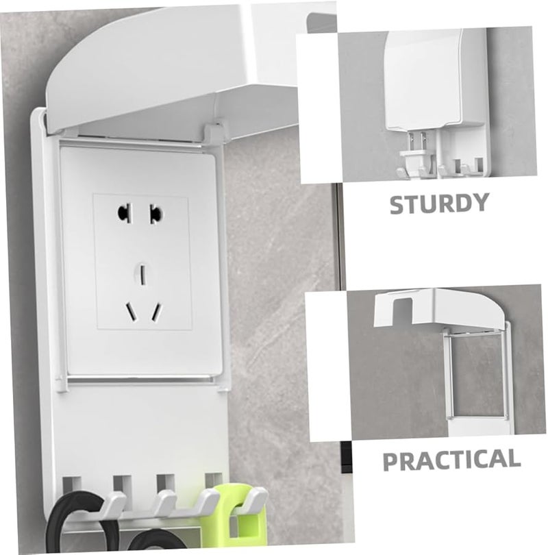 غطافة مخرج كهربائي مقاومة للطقس باللون الأبيض مع خطاف مدمج 16 30X9 90X4 20 سم - Image 4