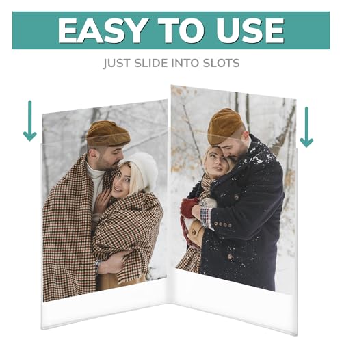 pbf PHOTO BOOTH FRAMES pbf 4x6 Double Picture Frame | 4 x 6 Acrylic Sign Holder | Vertical Self Standing Sign Holder | Acrylic Stands for Display | Clear Picture Frame, Menu Table Top Stand, Plastic Flyer Holder (6-Pack) - Image 5