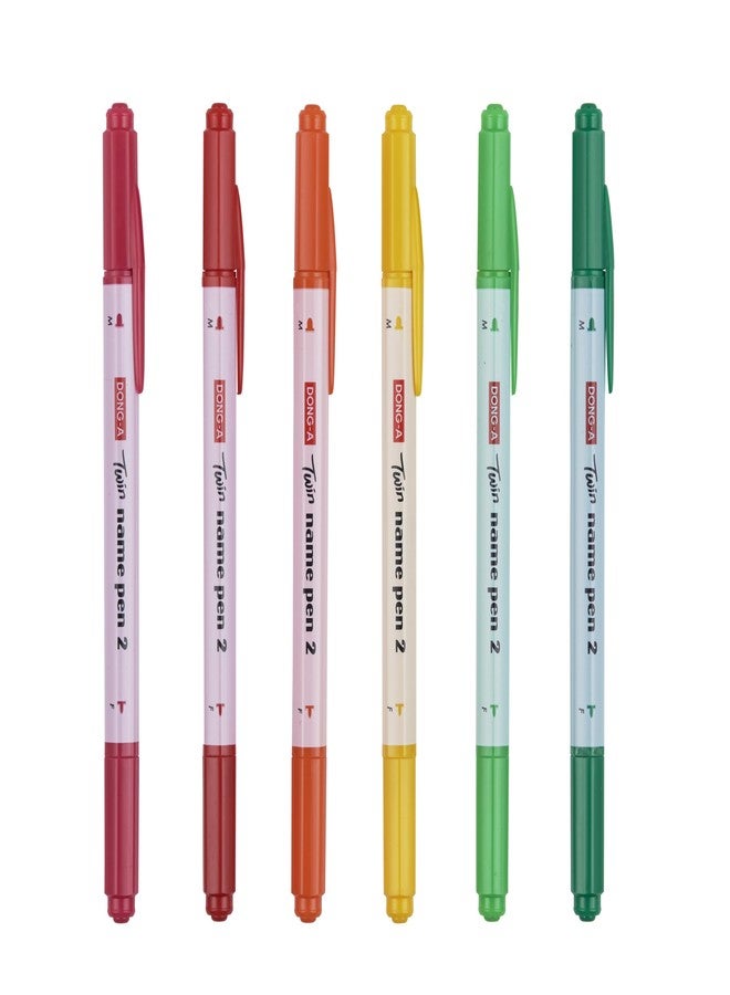 Dong-A Permanent Marker Dual Tip 1Mm & 0.4Mm 12 Marker Set, Multicolor - Image 3