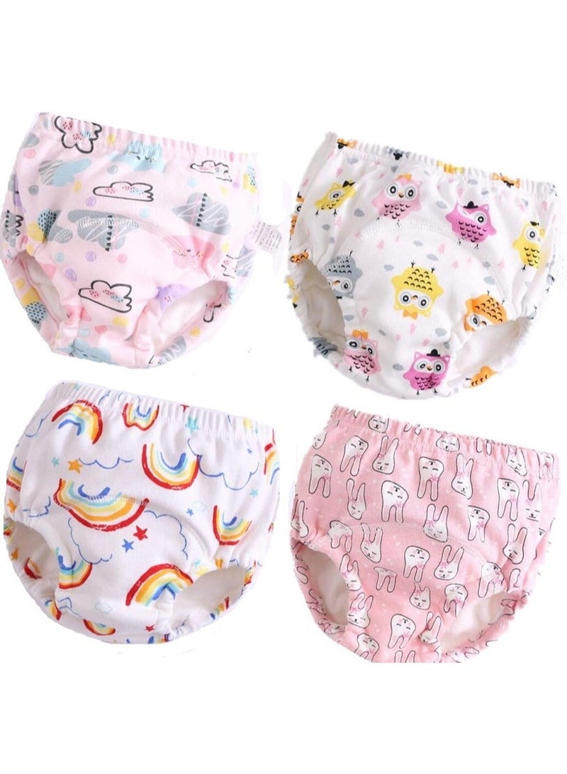 Eco Mom 4 Pieces Training Pants Strong Absorbent Toddler Potty Training Underwear for Baby and Toddlers UNISEX (6-Layers) 12KG-18KG (2-4 Years Old) LARGE, multi-color & Waterproof Mattress Bed Protector for Kids Baby Pet Soft and Breathable Protects Against Liquids Dust Mites Bacteria Spills and Stains Machine Washable 90x70cm CartoonBundle - Image 2