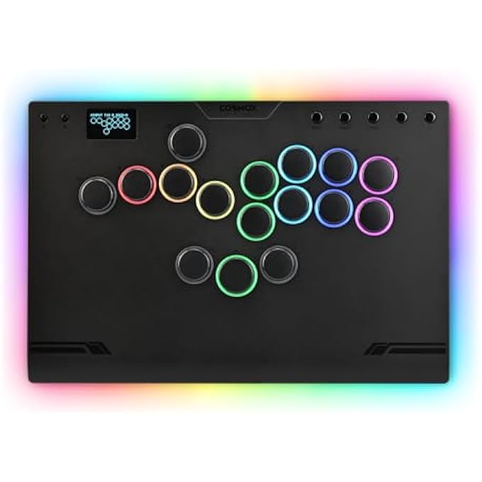 COSMOS HAUTE42 LEVERLESS CONTROLLER ARCADE STICK: ALUMINUM M ULTRA GEN2 LEVERLESS ARCADE STICK WITH CABLE SECURITY CLASP & BUTTON LED RINGS, ARCADE CONTROLLER STREET FIGHT FOR PC/PS3/PS4/SWITCH GAME - Image 1