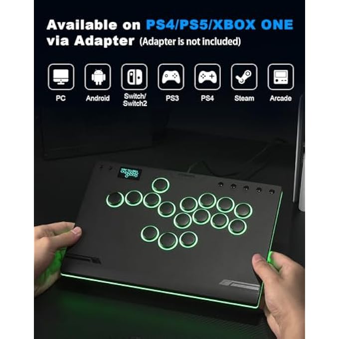 COSMOS HAUTE42 LEVERLESS CONTROLLER ARCADE STICK: ALUMINUM M ULTRA GEN2 LEVERLESS ARCADE STICK WITH CABLE SECURITY CLASP & BUTTON LED RINGS, ARCADE CONTROLLER STREET FIGHT FOR PC/PS3/PS4/SWITCH GAME - Image 2