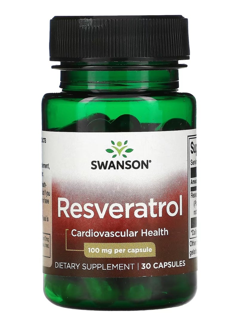 Swanson, Resveratrol, 100 mg, 30 Capsules