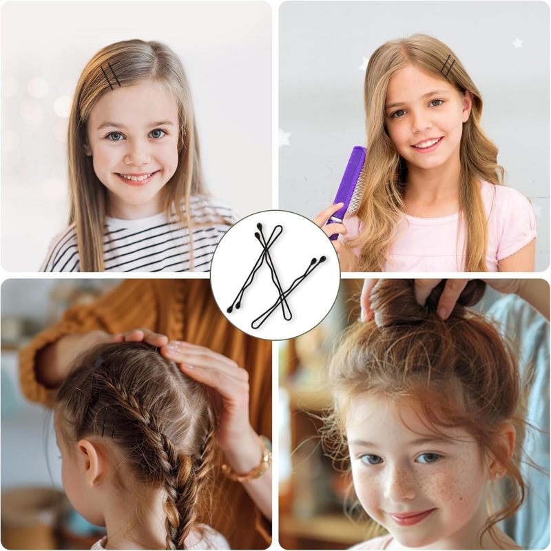 Mini Bobby Pins 1.38Inches 150 Count Durable Rust-Proof Metal - Smooth Round Ends Non-Scratch Black Hair Pins for Women Girls Kids All Hair Types Home Wedding Party Travel - Image 5