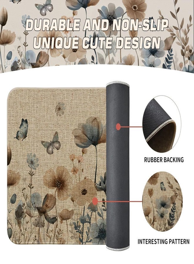 Ideasonna Vintage Spring Spring Floral Kitchen Mats for Floor 2 Piece, Farmhouse Country Retro Flower Summer Spring Kitchen Rugs Sets of 2 Indoor Home Decor Door Mat Outdoor - Image 5