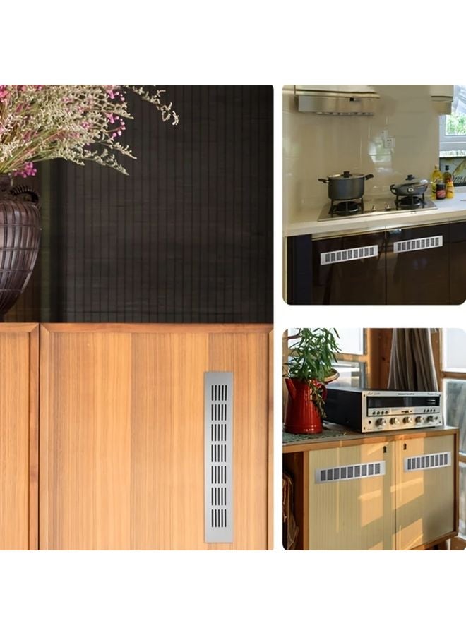 2pcs Silvery Aluminum Vent Covers Decorative Airflow Grille for Cabinets Furniture - Image 3