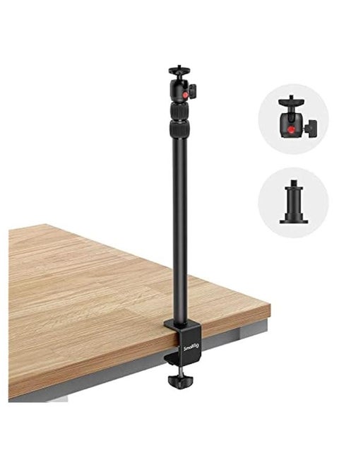 Adjustable Table Stand for DSLR Camera, Ring Light, Live Streaming - SmallRig Desk Mount with Clamp for Photo and Video Shooting.