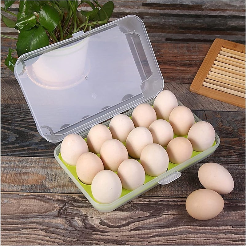 PRAMANTA Reusable Egg Storage Box Refrigerator Egg Rack Single Layer Egg Tray Refrigerator Storage 15 Egg Capacity Egg Storage Rack 1Pcs - Image 2