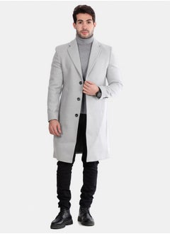 Classic Coat With Slanted Pockets Wool Coat