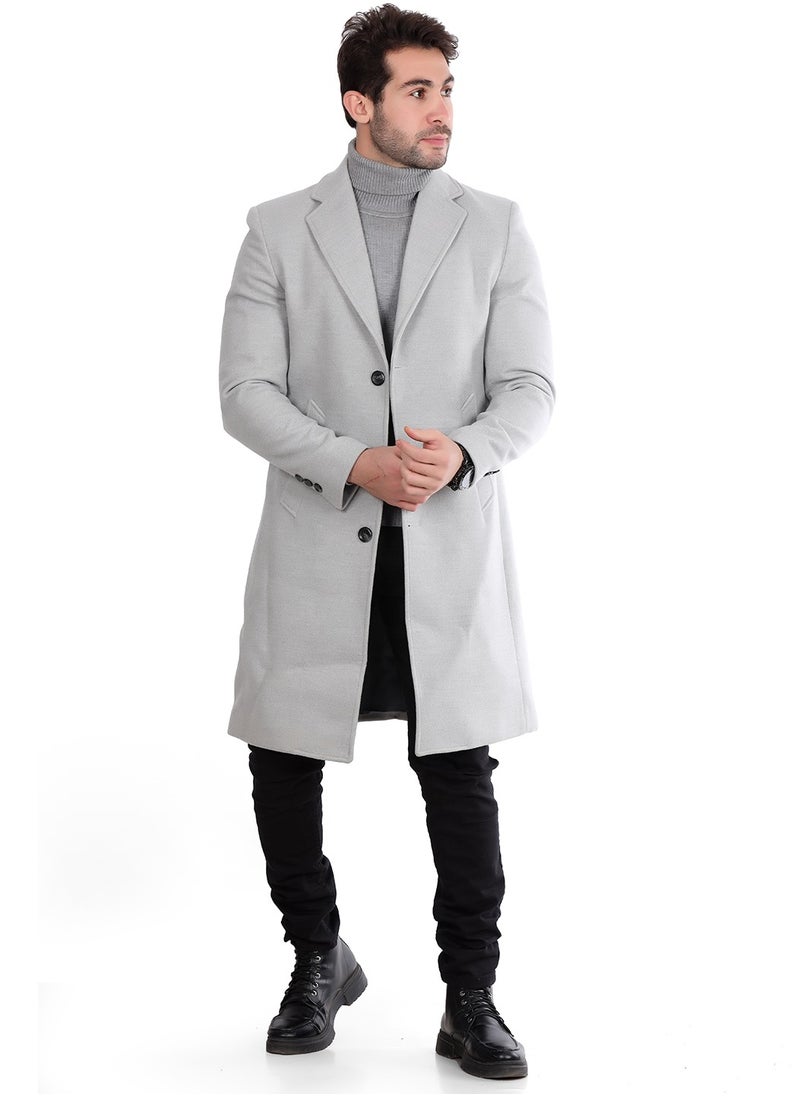 WHITE RABBIT - Classic Coat With Slanted Pockets Wool Coat - Image 1