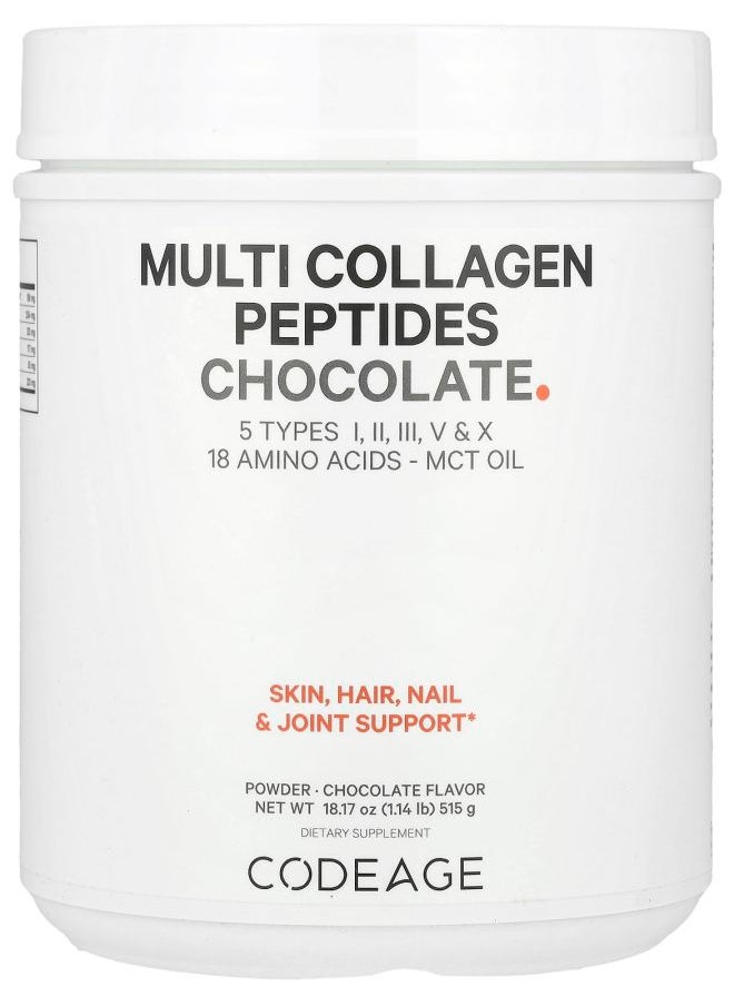 Codeage Multi Collagen Peptides Powder Chocolate 18.17 oz (515 g) 