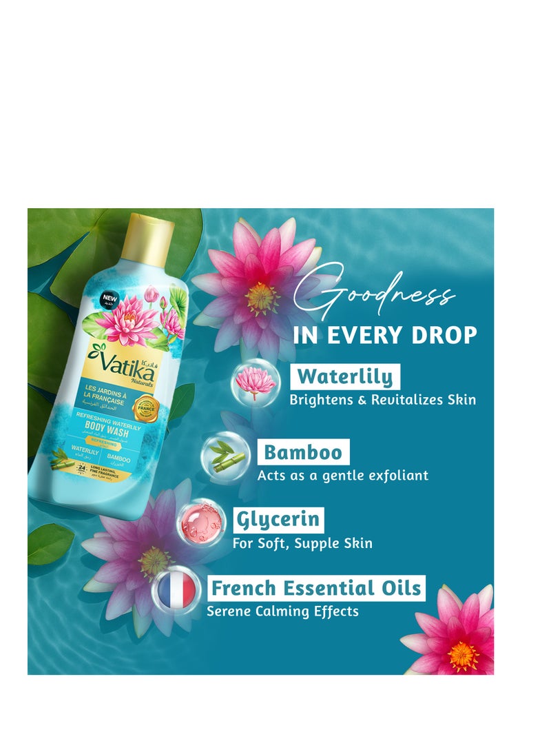 Vatika Naturals Refreshing Waterlily Body Wash 250ml, 24 Hours Long-Lasting Fine Fragrance,For Refreshed & Revitalized Skin, With Essential Oils from France - Image 4