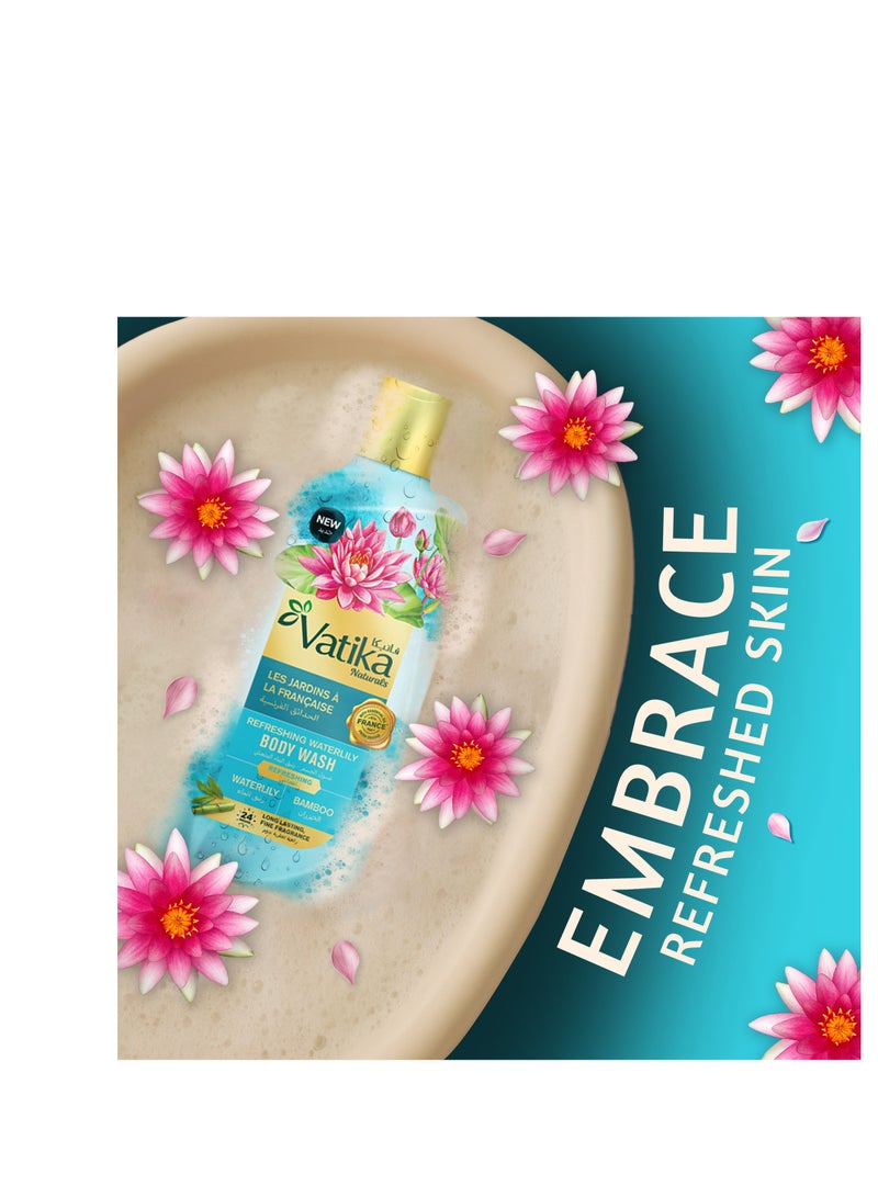 Vatika Naturals Refreshing Waterlily Body Wash 250ml, 24 Hours Long-Lasting Fine Fragrance,For Refreshed & Revitalized Skin, With Essential Oils from France - Image 3
