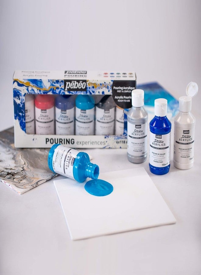 بيبيو مجموعة أدوات الرسم بالصب الأكريليكي من بيبيو - لوازم فنية ورسم، سائل جاهز للصب، زجاجات سعة 118 مل، مجموعة من 6 ألوان متنوعة - Image 5