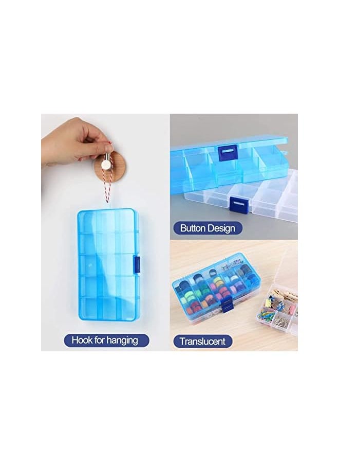 Tuklye 10 pack Jewellery Organiser, 10 Grids Bead Organizer and Storage for Art and Crafts,Clear Compartment Plastic Organizer-Travel Organizer Box, Small Parts Organizer For Beads, Jewlery, Rings  - Image 3