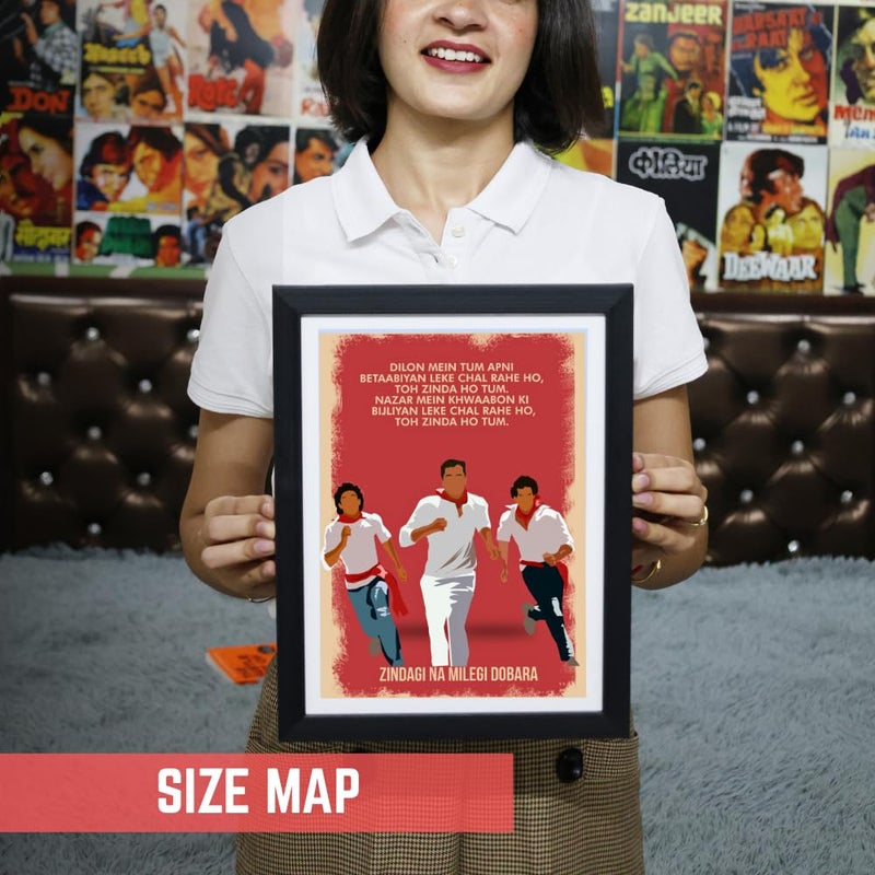 GRAY WALL Good Hope - Bollywood Movies Zindagi Na Milegi Dobara Movie Frame For Room & Office (Framed Poster(10x13inch), red) - Image 3