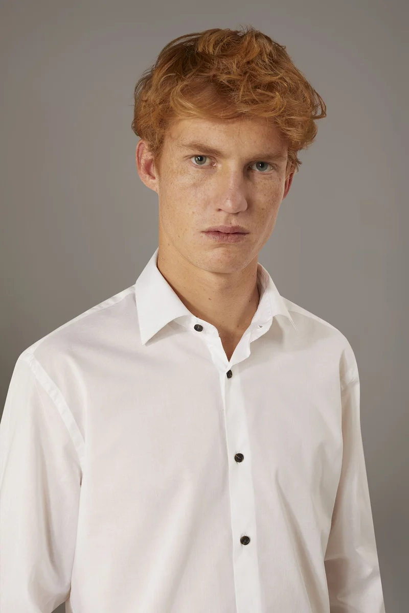 Doppelganger White Casual shirt french collar comfort fit cotton mussola fabric - White for Men | Best Price UAE