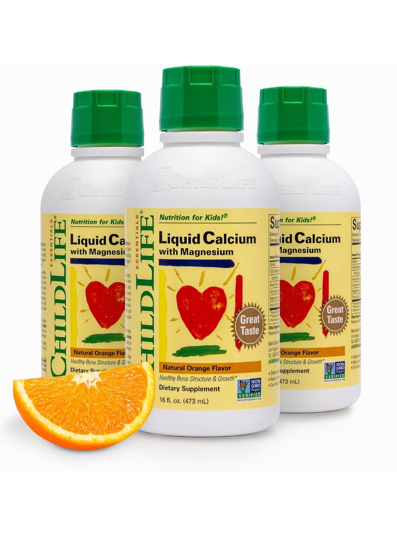 CHILDLIFE Child Life Liquid Calcium/Mag Natural Orange 16 Oz 3 Pk - Image 1