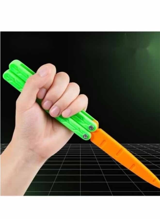 3Pcs Carrot knife butterfly knife decompression toy Butterfly Knife Practice Prop (Big) - Image 5