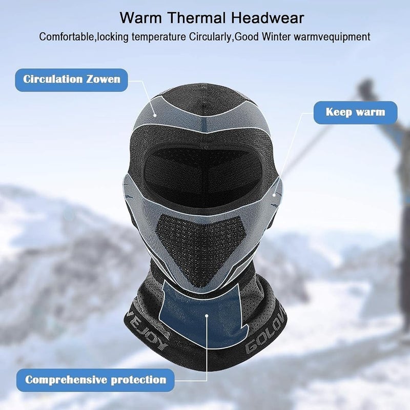 Joyzzz Motorcycle Mask, Winter Motorcycle Face Scarf Neck Warmer, Thermal Fleece Windproof Breathable Elastic Full Face Cover Face Mask Ski Mask, Suitable for Helmets, Outdoor Sports - Image 2