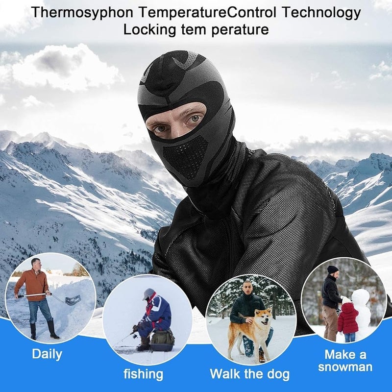 Joyzzz Motorcycle Mask, Winter Motorcycle Face Scarf Neck Warmer, Thermal Fleece Windproof Breathable Elastic Full Face Cover Face Mask Ski Mask, Suitable for Helmets, Outdoor Sports - Image 1