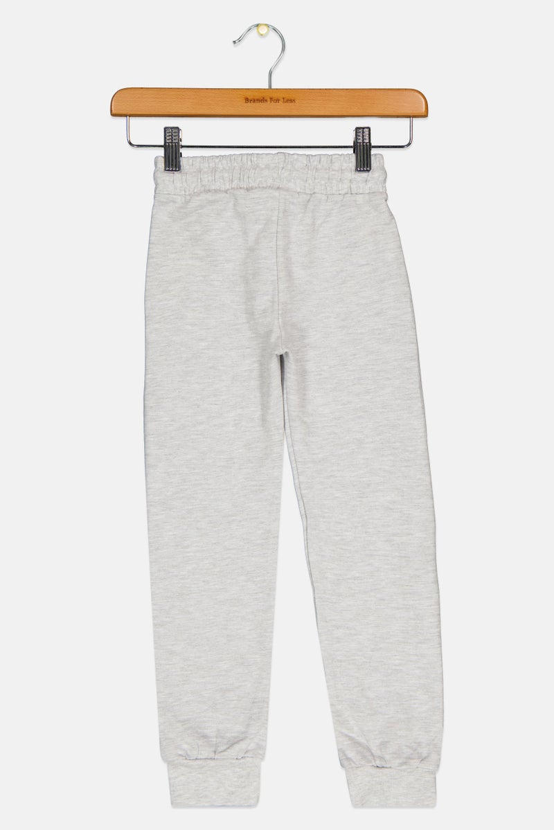 Hello Kitty Toddlers Girl Brand Logo Jogger Pants, Grey  - Image 2