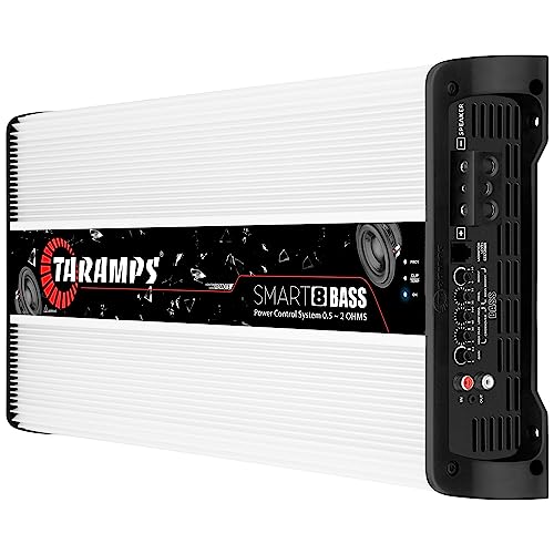 Taramp's تارامبس سمارت 8 باس 0.5 إلى 2 أوم 8000 واط RMS، متعدد المقاومة، قناة واحدة، مضخم صوت لساب ووفر السيارة، طاقة عالية فئة D، موصل رقمي أحادي، سمارت 8k، تقاطع منخفض مع تعزيز للباس - Image 3