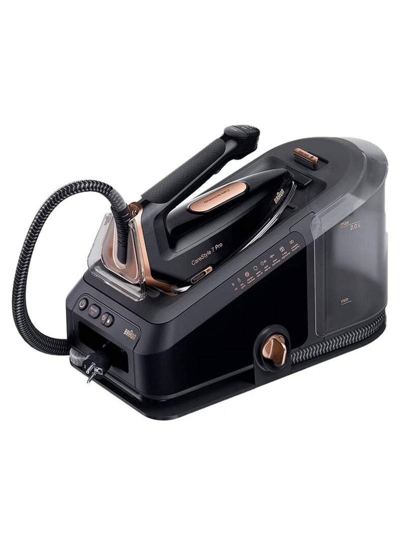 Barun Braun Household  CareStyle 7 Pro Steam Generator Iron, 2700 Watts, Eloxal Plus SolePlate, Vertical Steaming, 600g/Min Steam Shot, 2L Large Water Tank, Turbo Mode, Black/Gold  - Image 1