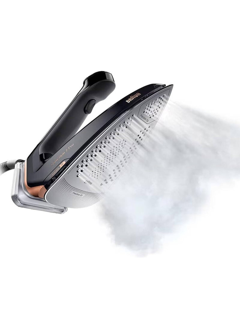Barun Braun Household  CareStyle 7 Pro Steam Generator Iron, 2700 Watts, Eloxal Plus SolePlate, Vertical Steaming, 600g/Min Steam Shot, 2L Large Water Tank, Turbo Mode, Black/Gold  - Image 4