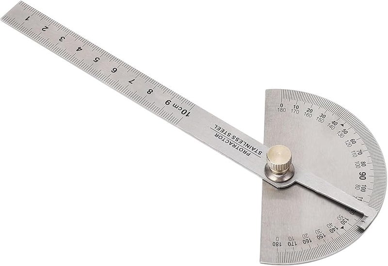 منقلة قياس الزوايا من الفولاذ المقاوم للصدأ قابلة للتعديل من 0 إلى 180 درجة مع مسطرة 10 سم - Image 5