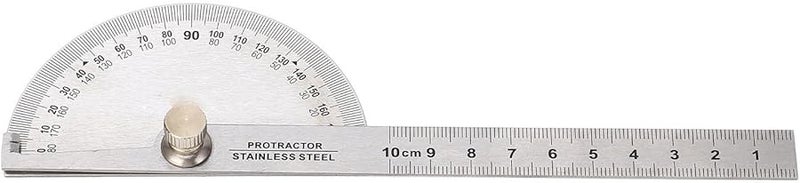 منقلة قياس الزوايا من الفولاذ المقاوم للصدأ قابلة للتعديل من 0 إلى 180 درجة مع مسطرة 10 سم - Image 2
