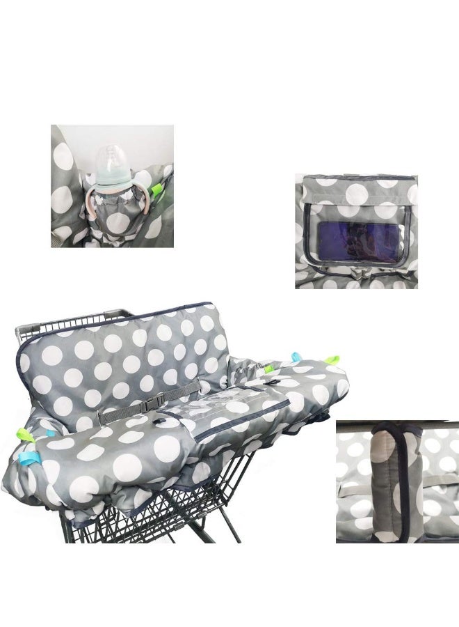 DODO NICI Shopping Cart Cover for Baby, High Chair Cover for Boy Girl, Grocery Cart Cushion Liner, with seat Positioner and Cellphone Holder,dot Printing - Image 4
