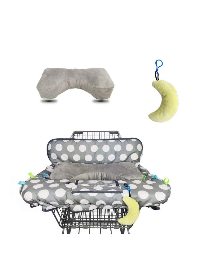 DODO NICI Shopping Cart Cover for Baby, High Chair Cover for Boy Girl, Grocery Cart Cushion Liner, with seat Positioner and Cellphone Holder,dot Printing - Image 3