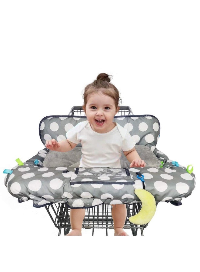 DODO NICI Shopping Cart Cover for Baby, High Chair Cover for Boy Girl, Grocery Cart Cushion Liner, with seat Positioner and Cellphone Holder,dot Printing - Image 2