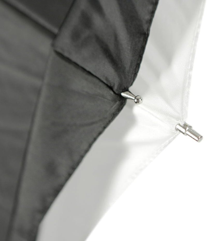 Westcott 43-inch Optical Satin Collapsible Umbrella with Removable Black Cover - White - Image 3