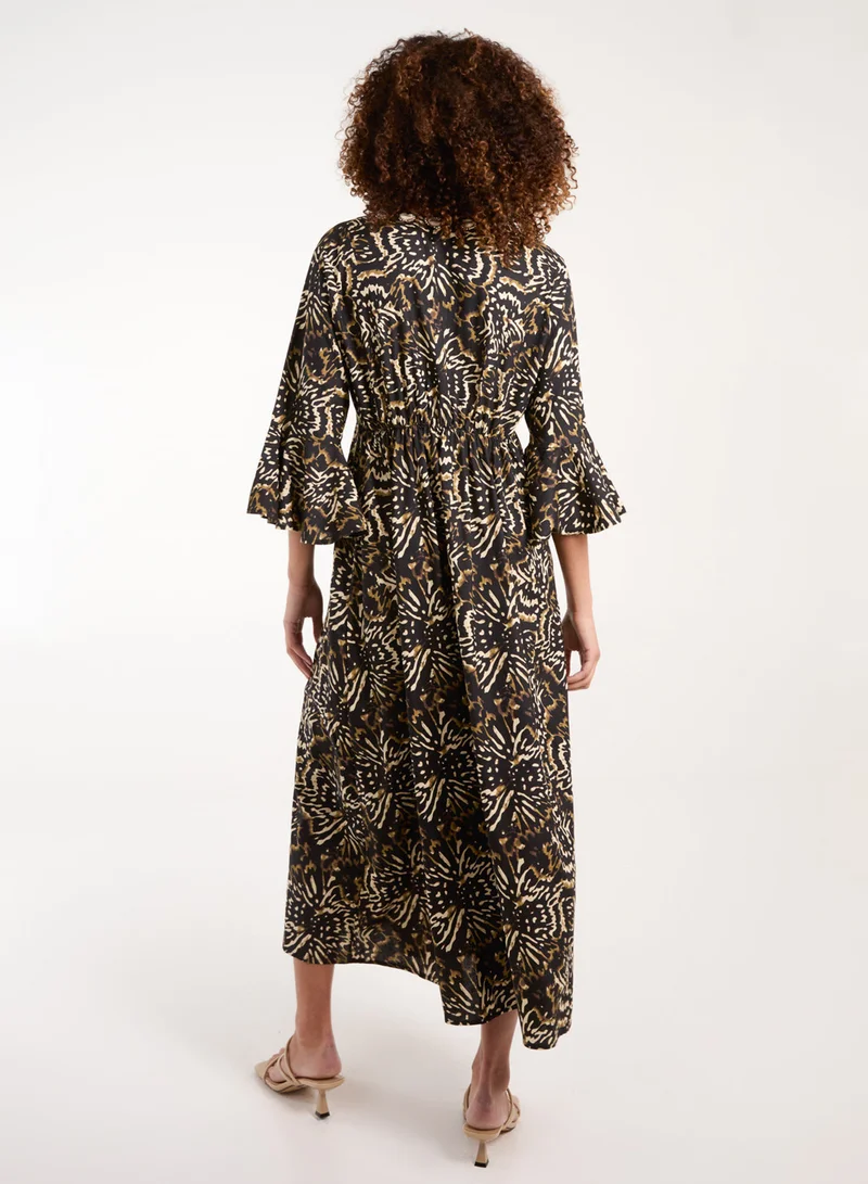 Blue Vanilla V Neck Shell Midi Dress