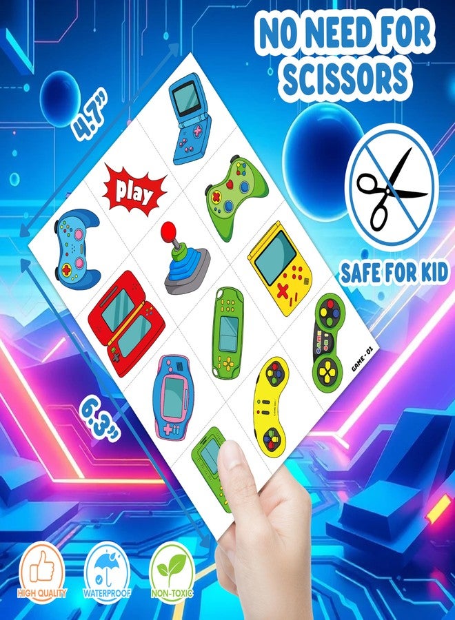 91TATTOOS 96 PCS Pre-Cut Gaming Temporary Tattoos for Kids Birthday Party Favors - Image 4