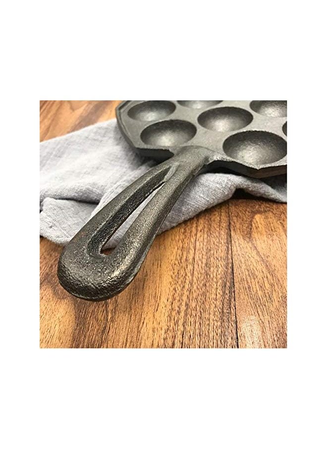 PROMASS - Iron Danish Aebleskiver Pan, Cast Iron Stuffed Pancake Pan12-Cup Cast Iron Aebleskiver Pancake Puffs Pan,Cookware for Pancake Puffs,Black - Image 1