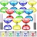 Hungdao 5 Set Chinese Diabolo Set Triple Bearing Chinese Yoyo 5 Multi Colors Diabolo Big Yoyo with Fiberglass Sticks Mesh Drawstring Bags and Strings Transparent - Image 2