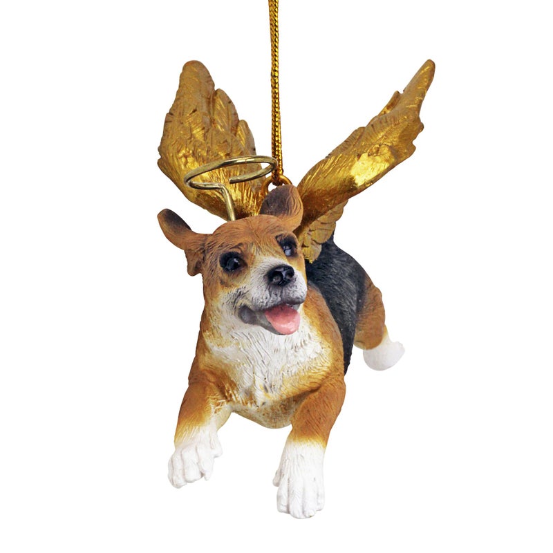 Design Toscano Christmas Tree Ornaments - Honor The Pooch Beagle Holiday Angel Dog Ornaments - Image 2