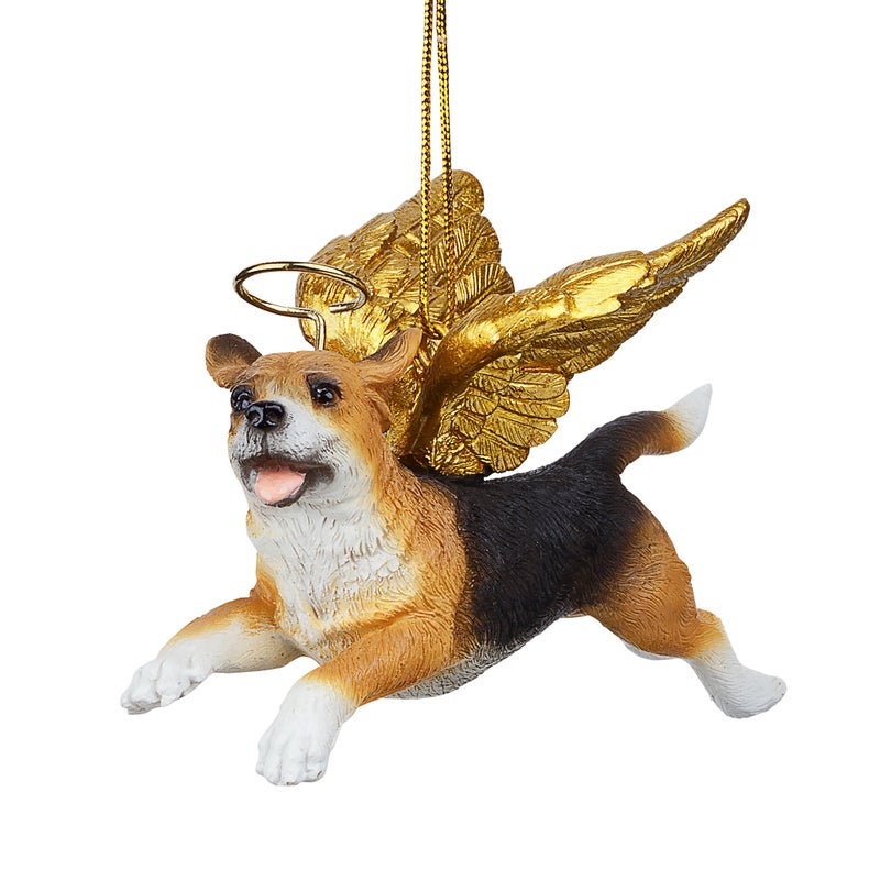 Design Toscano Christmas Tree Ornaments - Honor The Pooch Beagle Holiday Angel Dog Ornaments - Image 1