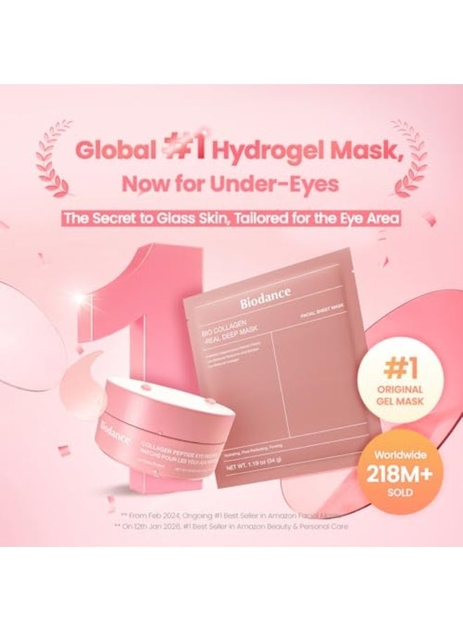 BIODANCE Collagen Peptide Eye Patches, Anti Wrinkle & Smile Line Patches for Face, Under Eye Mask for Fine Lines & Eye Bags, Travel Essentials & Self Care Gifts for Women, Korean Skin Care (60 Count) - Image 2