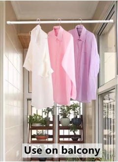Kutis 1-Piece Extendable Window Shower Hanging Curtain Rod Metal White 70-120 Centimeter  - Image 5