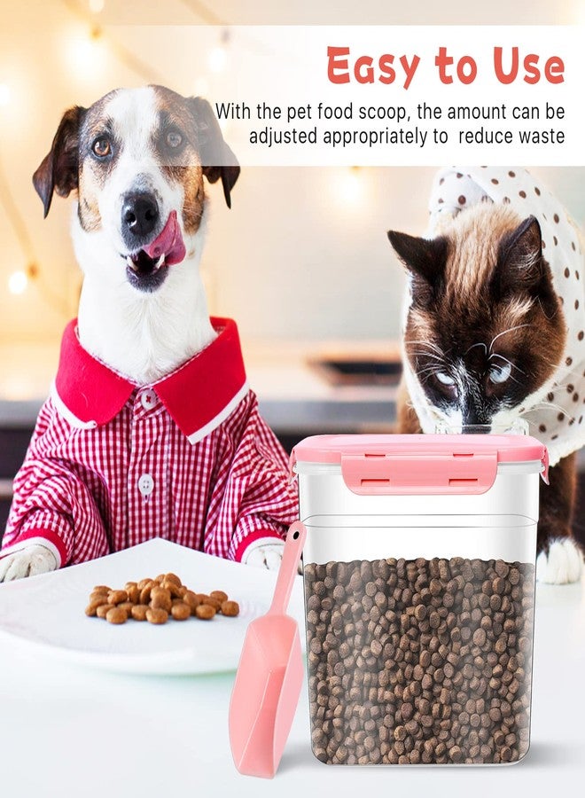 Elesunory 3 Pieces Animal Food Storage Containers, Plastic Dog Food Storage Container with Spoon, 4 Seal Buckles Pet Food Storage Containers for Dog Cat Treats(3.8 L+ 2.3L +1.2L) - Image 2