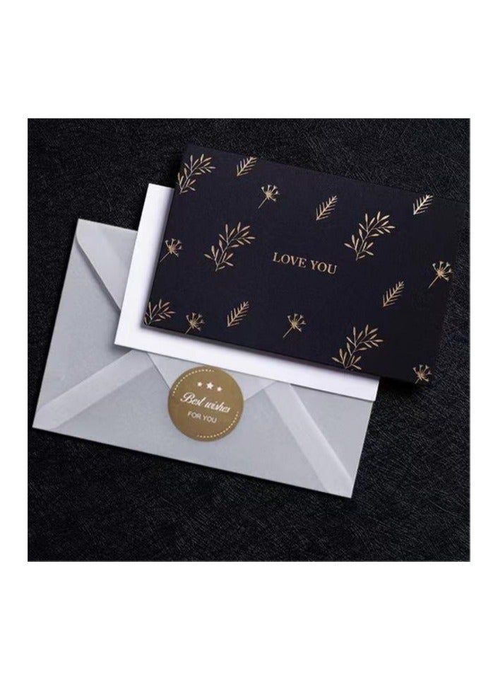 BenQuand Premium I Love You Card with Gold Embossing，Black & Gold Foil Elegant I Love You With Envelope And Seal， Anniversary Card Gift for Boyfriend,Girlfriend,Mum,Daddy - Image 1