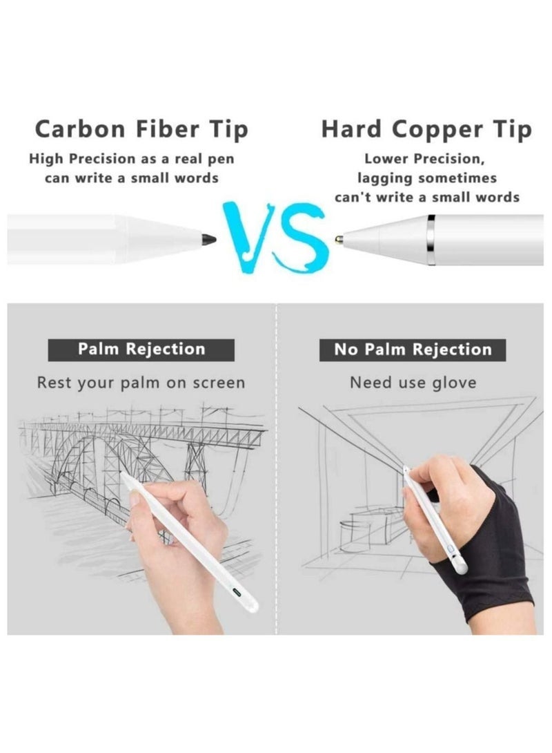 Stylus Pen for iPad with Palm Rejection, Active Pencil Compatible with (2018-2022) iPad Pro 11 & 12.9 inch, iPad 9th/8th/7th/6th Gen, iPad Air 5th/4th/3rd Gen,iPad Mini 6th/5th White  - Image 5