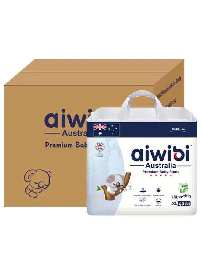 Aiwibi - Premium Baby Pants - Size 5 - XL 12-17kg, 40Pcs - Pack Of 4, Total 160 Diapers